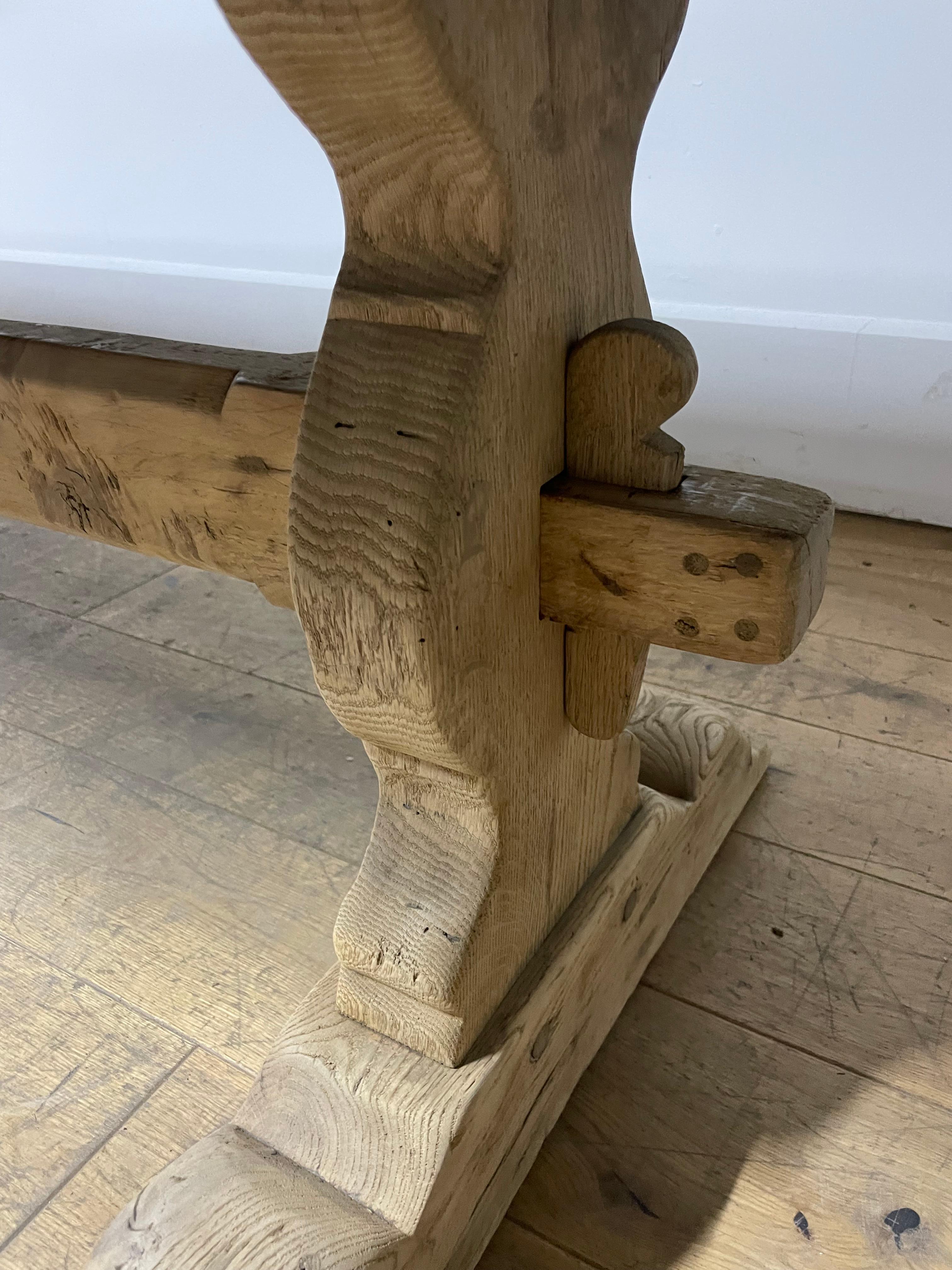 French Single planked oak Farmhouse table / refectory table 2.5 meters