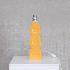 Single Pop Yellow Ceramic Mid-Century Belgium Table Lamp