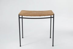 Sgabello in giunco intrecciato a mano con una sola asta