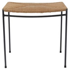 Single-Rail Handwoven Rush Stool