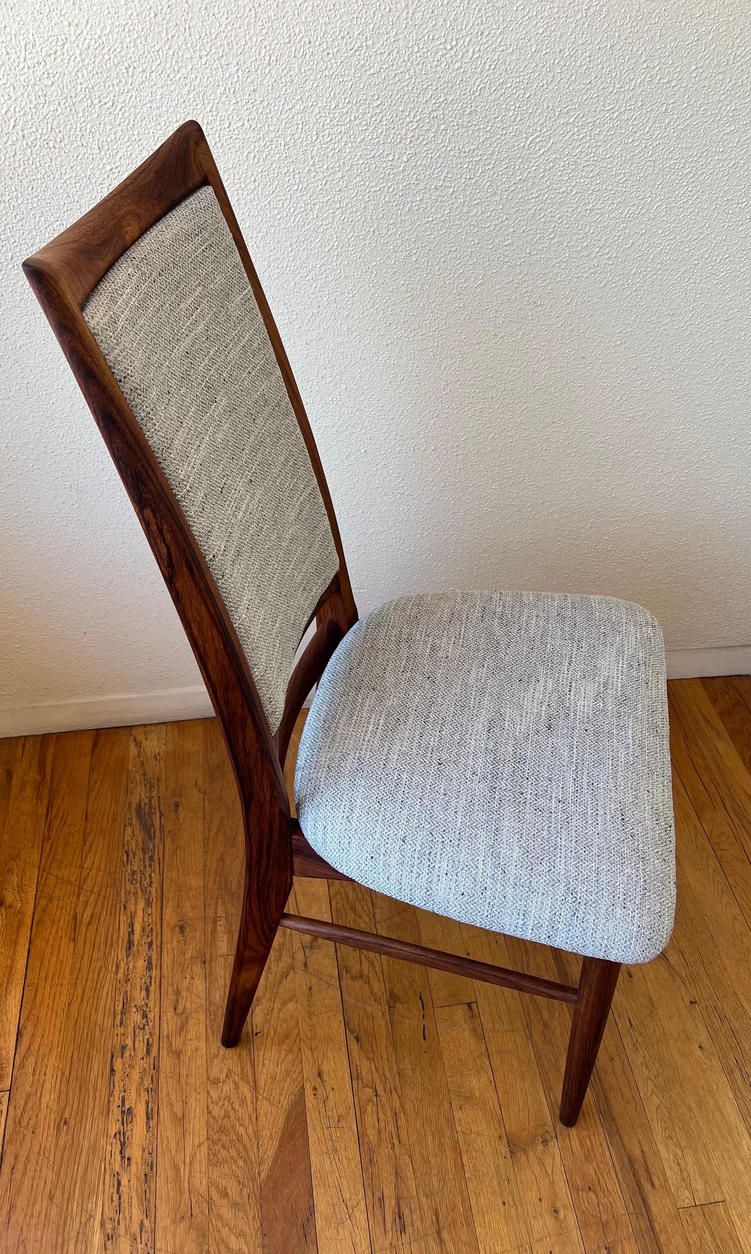 Single Rare Solid Rosewood Danish Modern Niels Koefoed Desk Chair In Excellent Condition For Sale In San Diego, CA