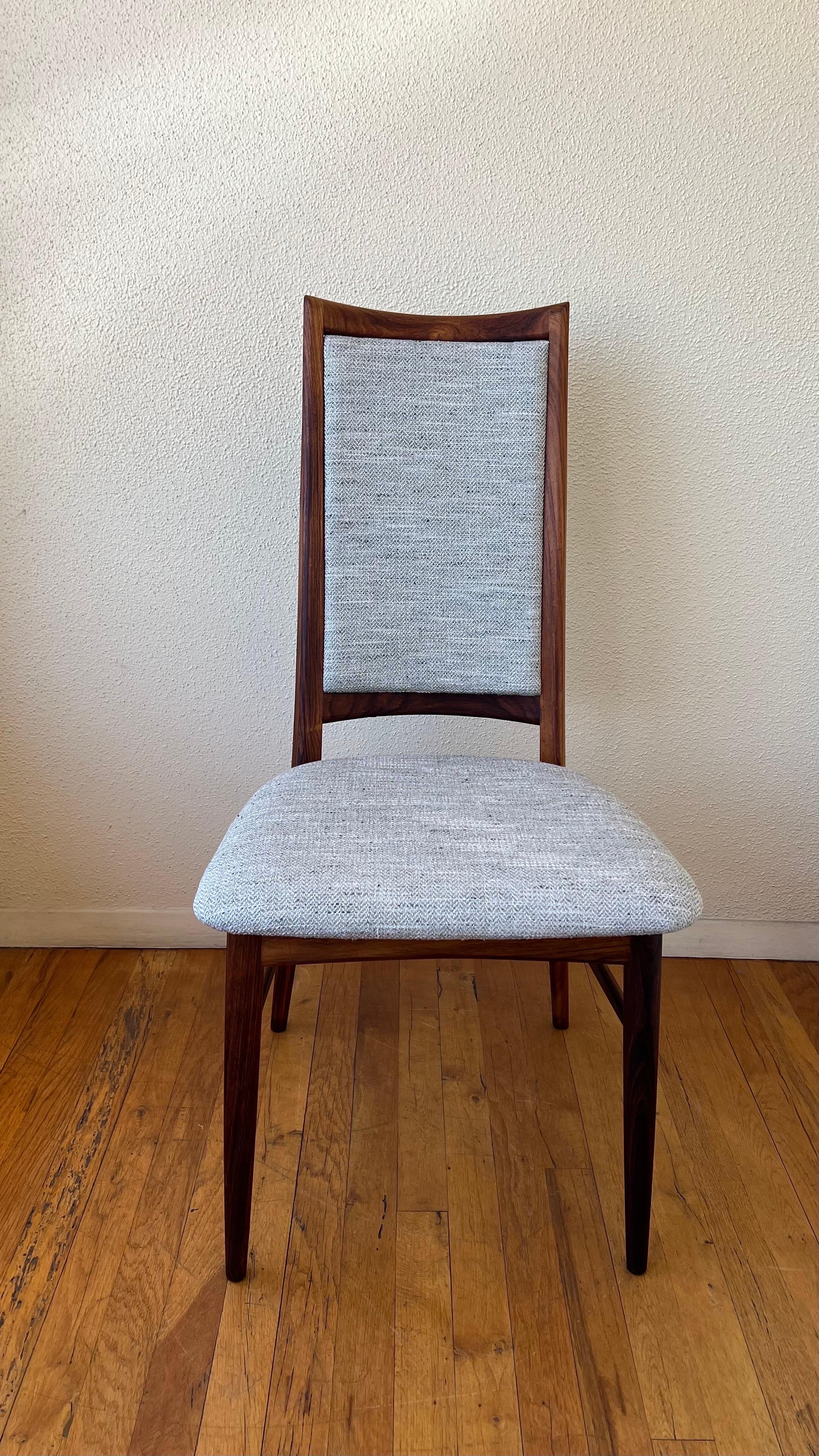 Fabric Single Rare Solid Rosewood Danish Modern Niels Koefoed Desk Chair For Sale