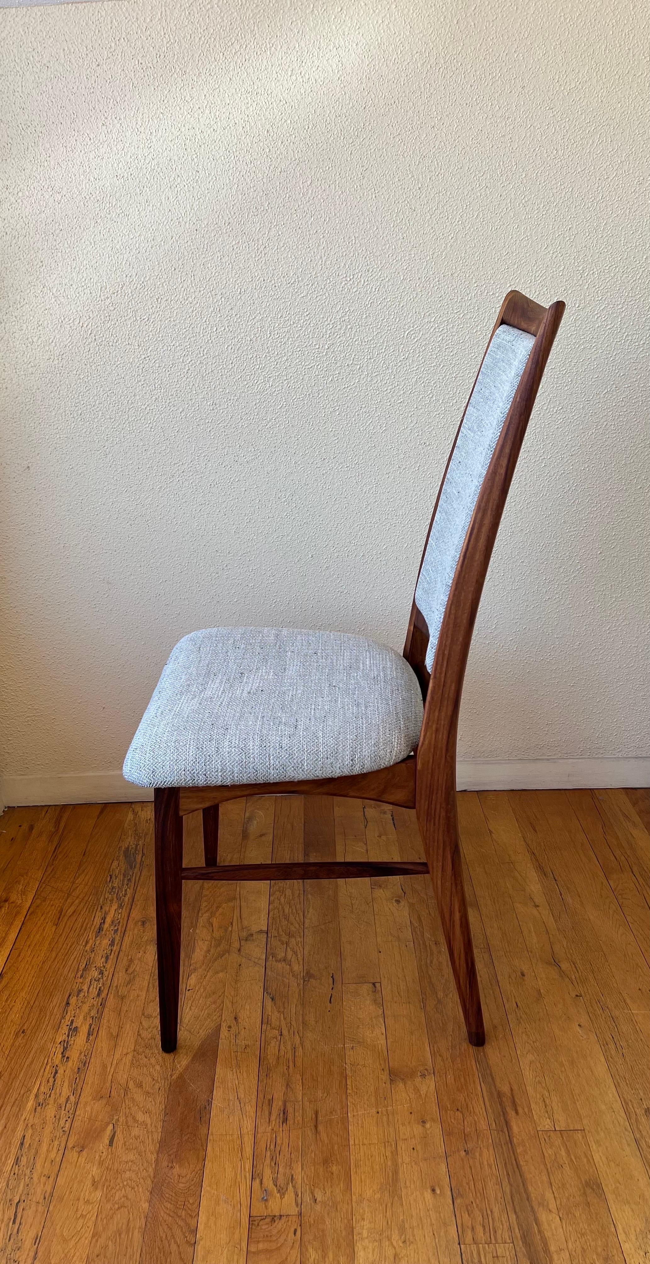 Single Rare Solid Rosewood Danish Modern Niels Koefoed Desk Chair For Sale 1