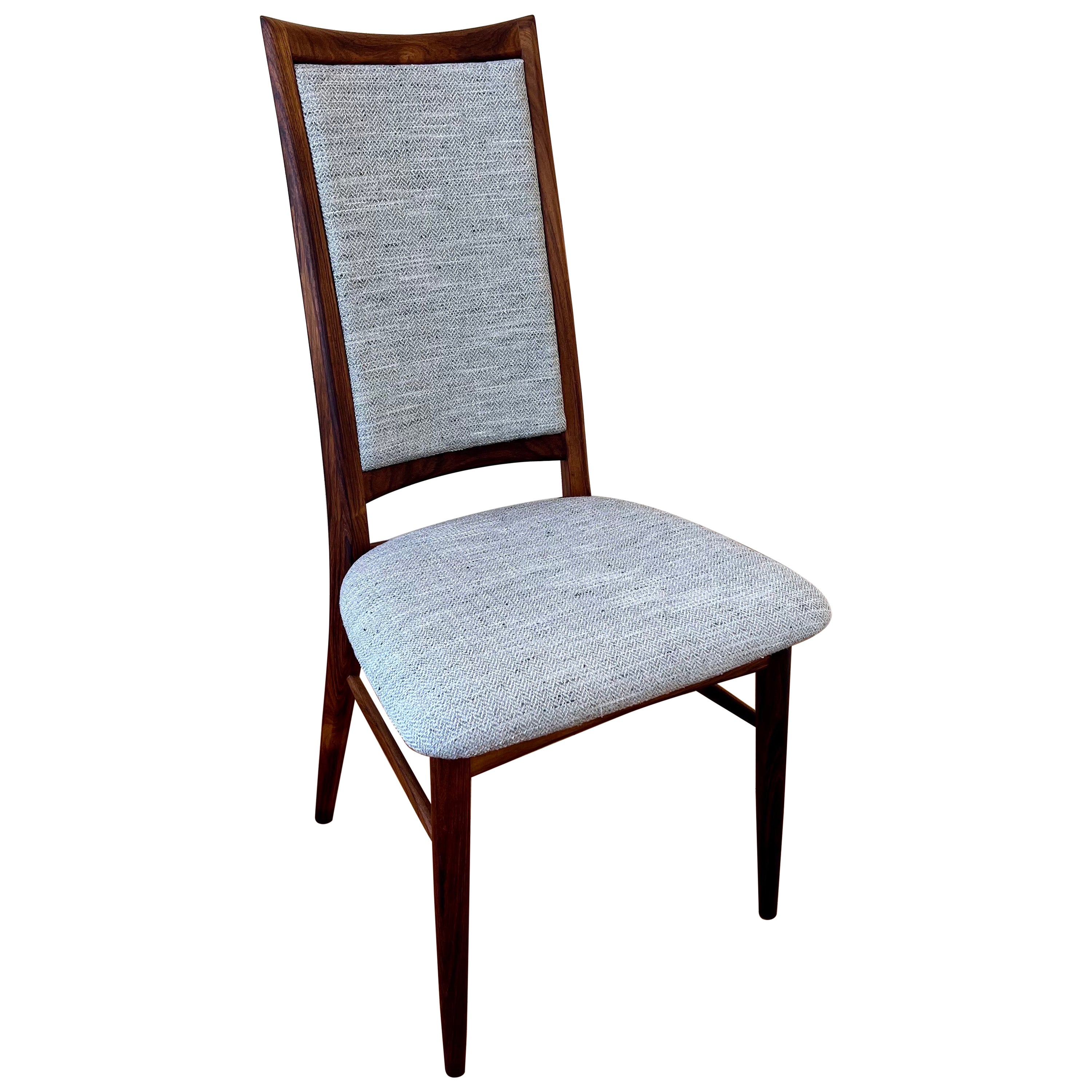 Chaise de bureau simple et rare en bois de rose massif de style danois moderne Niels Koefoed