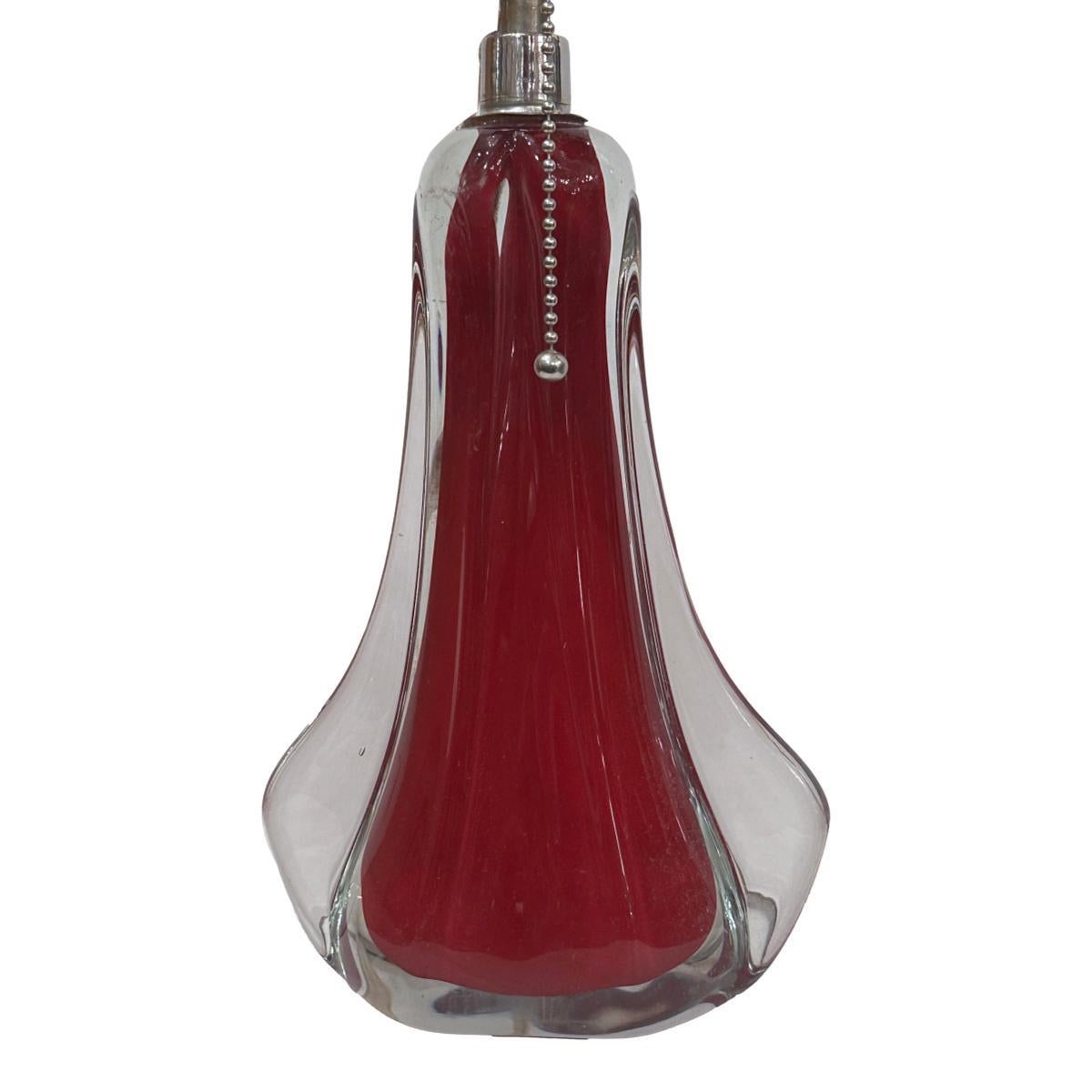 Italian Single Red Murano Lamp For Sale