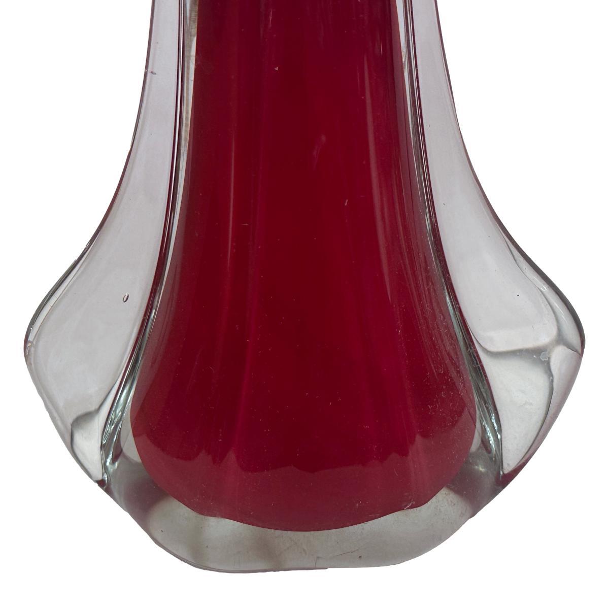Single Red Murano Lamp In Good Condition For Sale In New York, NY