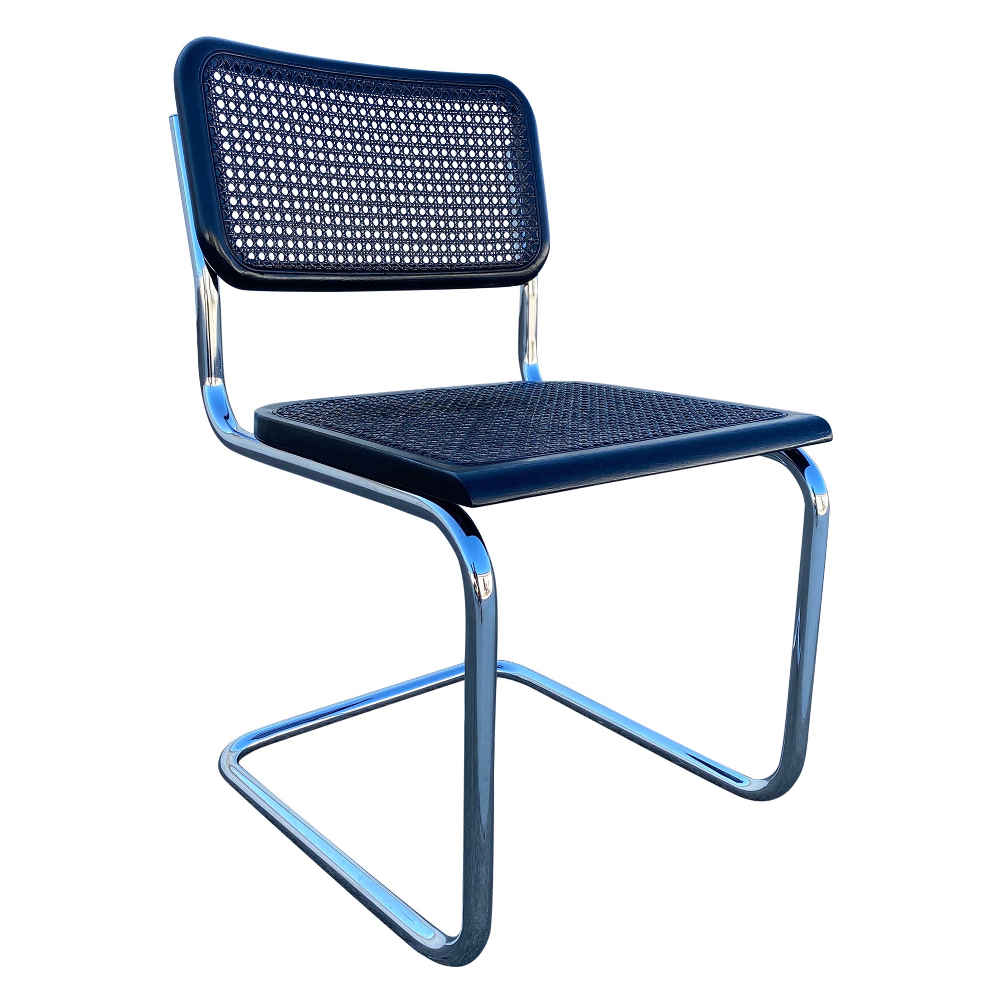 Chaise Cane Cesca remise à neuf en noir