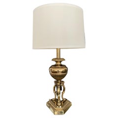 Single Rembrandt Brass Lion Motif Table Lamp