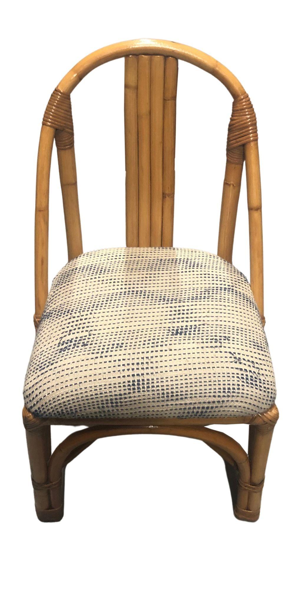 Mid-20th Century Restored Mid-Century Swoop Rattan Accent Side Chair For Sale