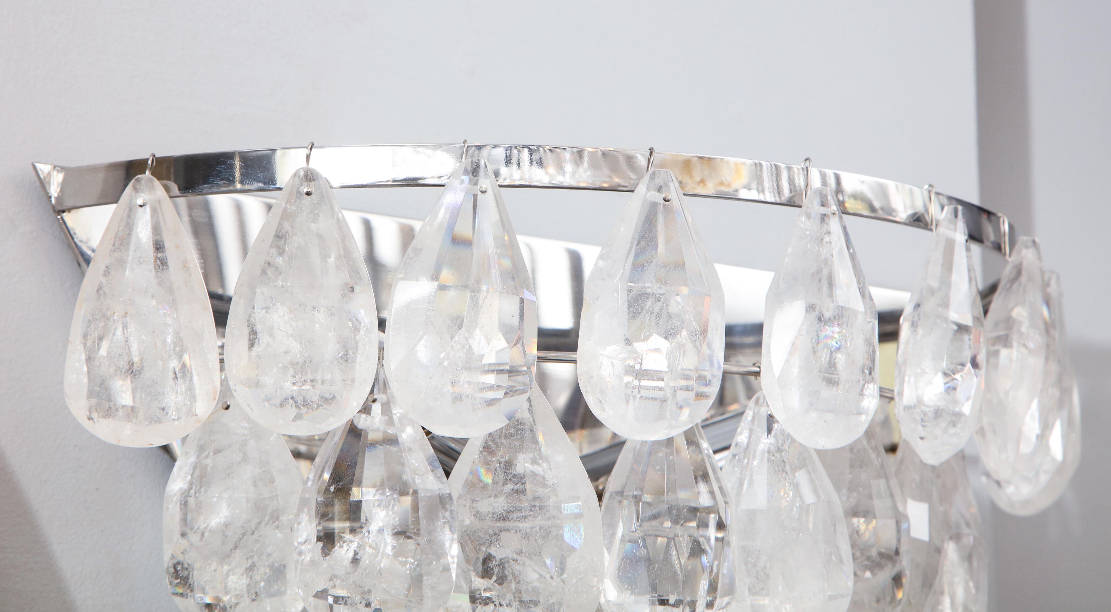 Applique simple en cascade en cristal de roche Neuf - En vente à New York, NY