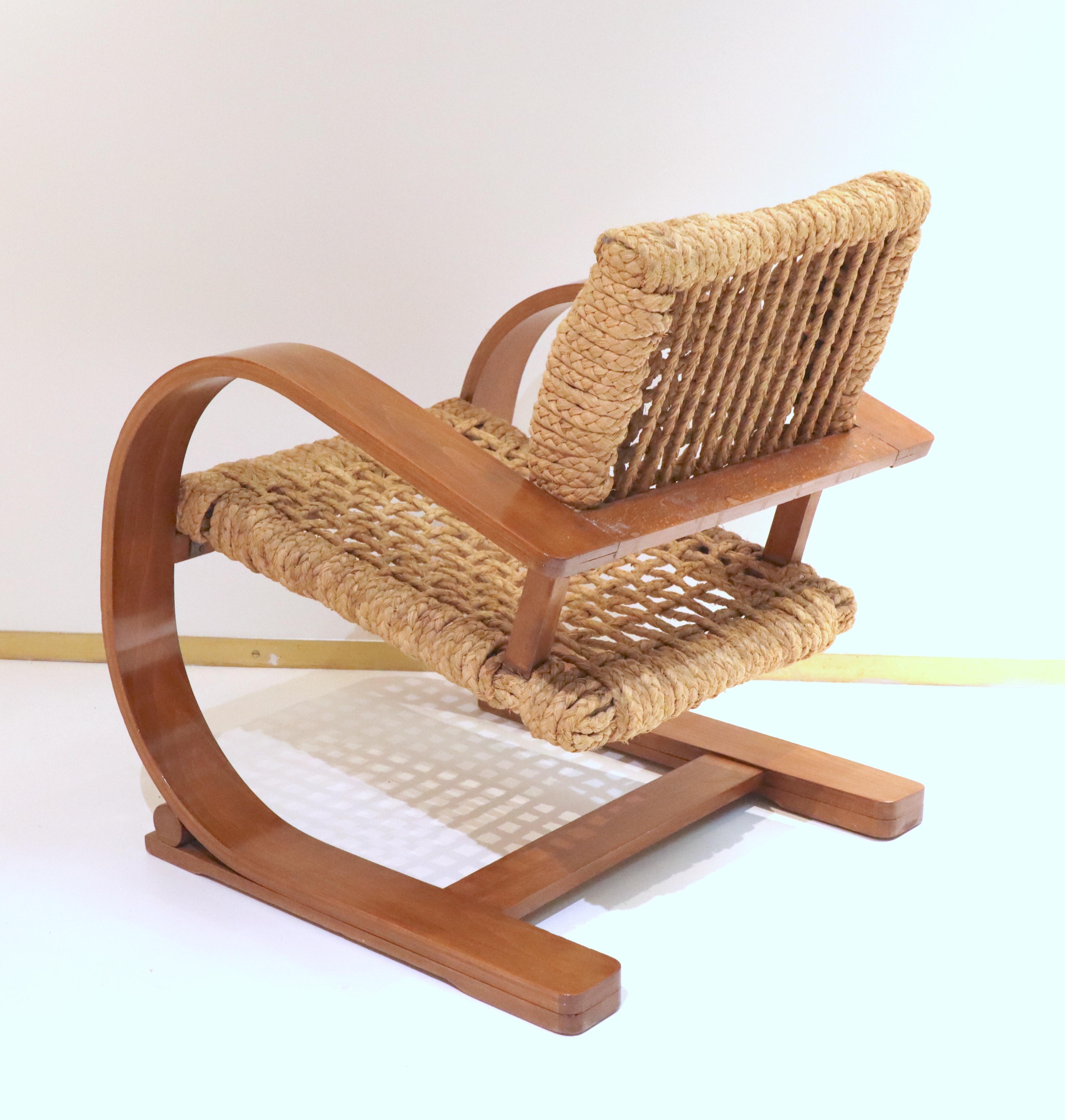 Single Rope Easy Chair by Audoux and Minet, 1940 3