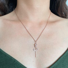 Single Rose Necklace/ 9ct Rose Gold