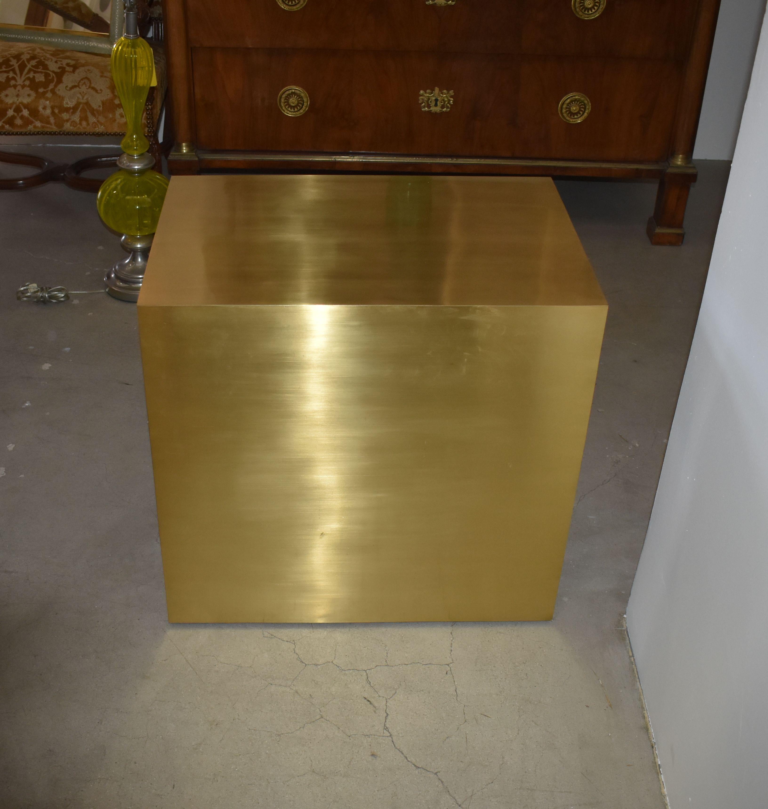 Ottone Tavolino singolo in palissandro e ottone massiccio in vendita
