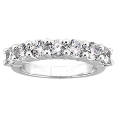   Single Row Classic Prong Set Diamond Band in White Gold