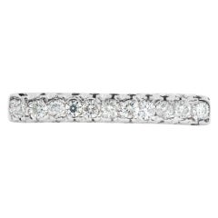 Single Row Diamond Ring in 18k White Gold, 0.33 Carat 'I-J Color, SI1 Clarity'