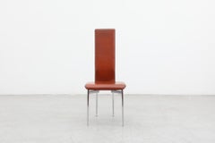 Single Brown Leather Tall Back 'S44' Chair by Vegni & Gualtierotti for Fasem