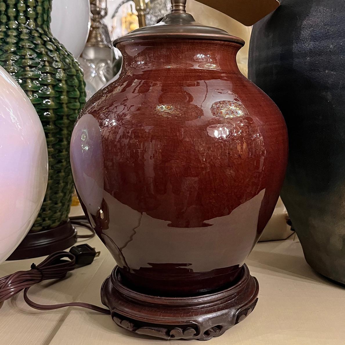 Single Sang de Boeuf Table Lamp For Sale 1