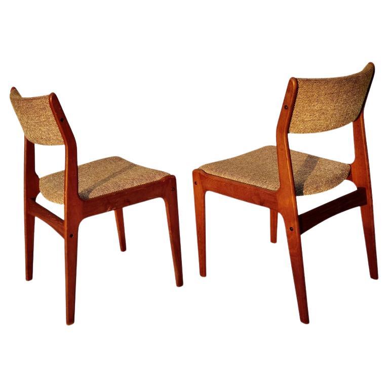 Single Sculpted Teak Dining chairs in the Style of Benny Linden