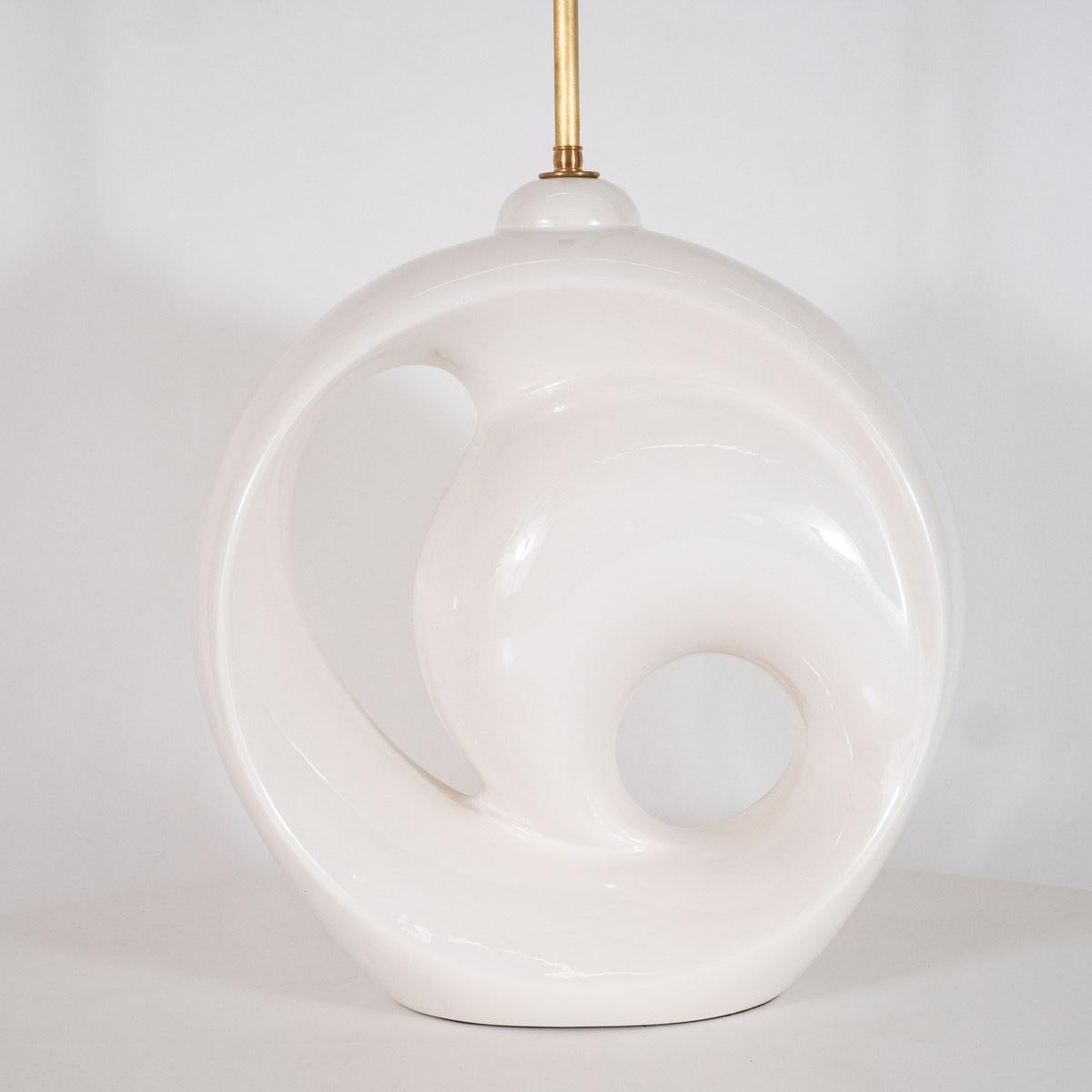 Single Sculptural Ceramic Table Lamp For Sale 5