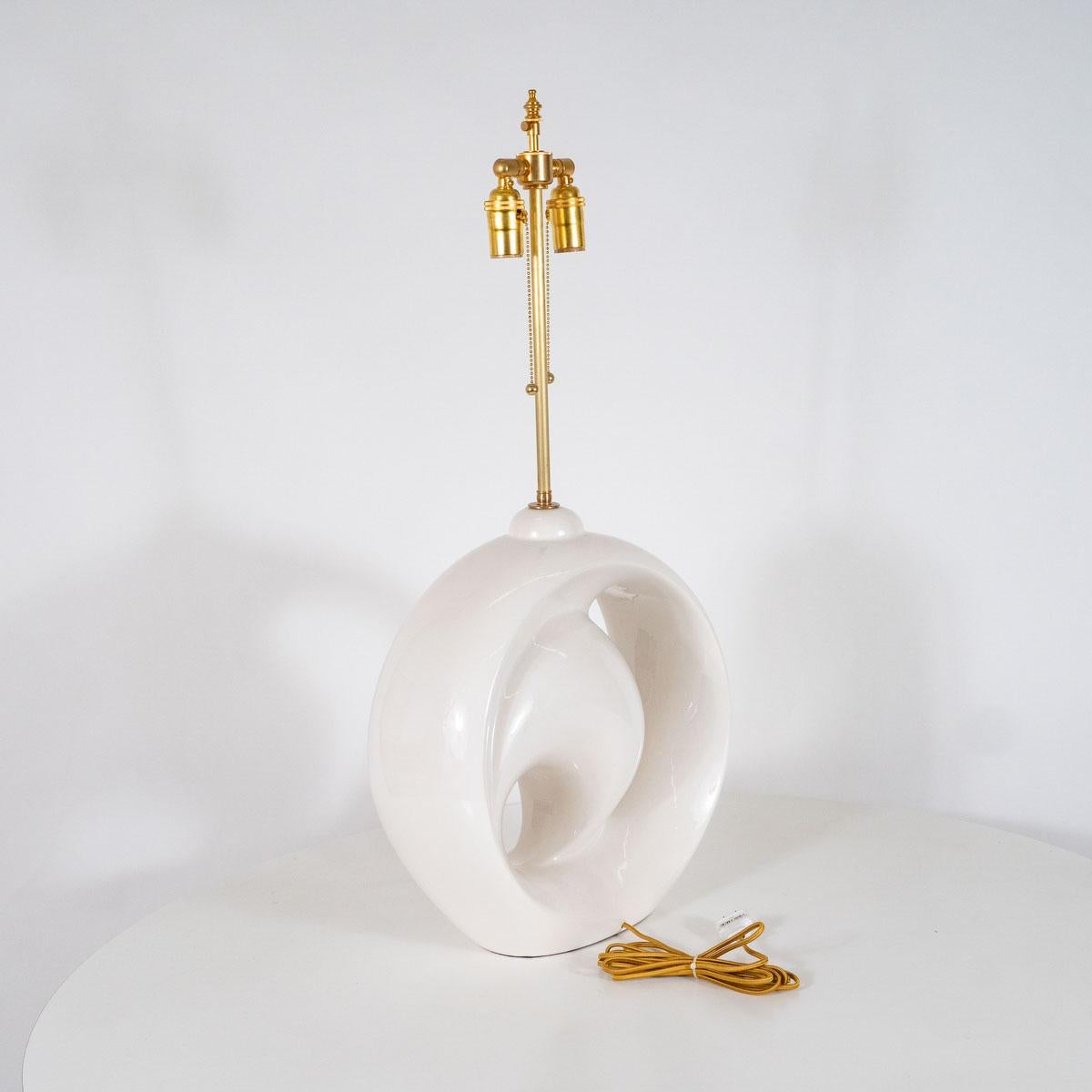 American Single Sculptural Ceramic Table Lamp For Sale