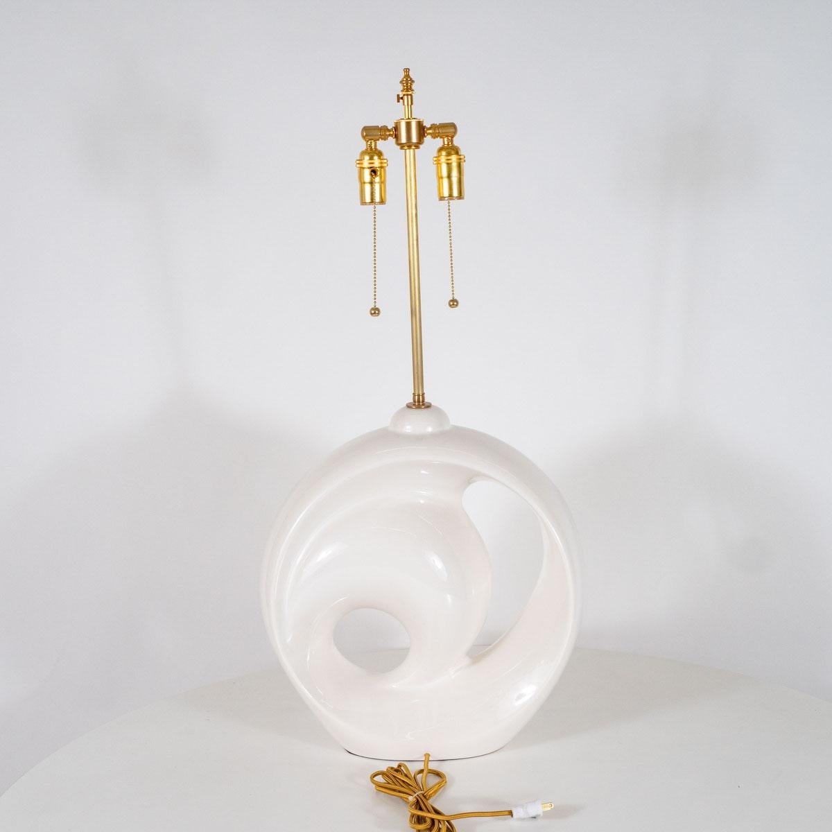 Single Sculptural Ceramic Table Lamp For Sale 2