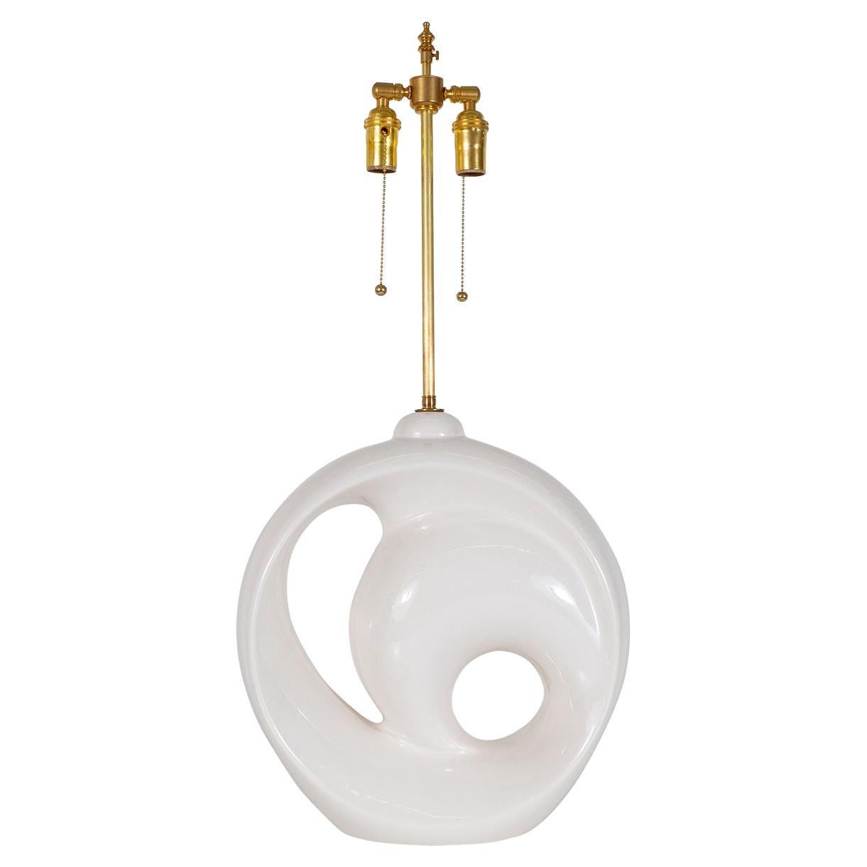 Single Sculptural Ceramic Table Lamp For Sale