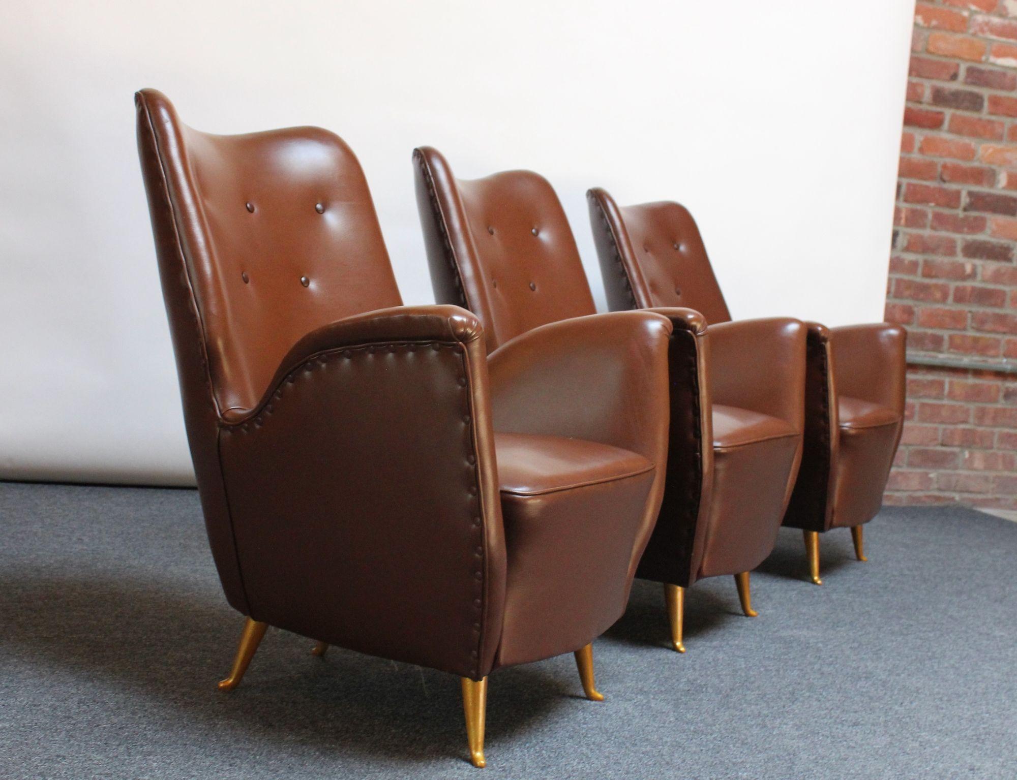 Mid-Century Modern Single Sculptural Petite Lounge Chair Attributed to Gio Ponti, Two Available