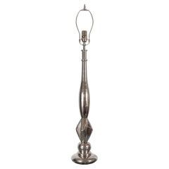Vintage Single Sculptural Polished Nickel Table Lamp