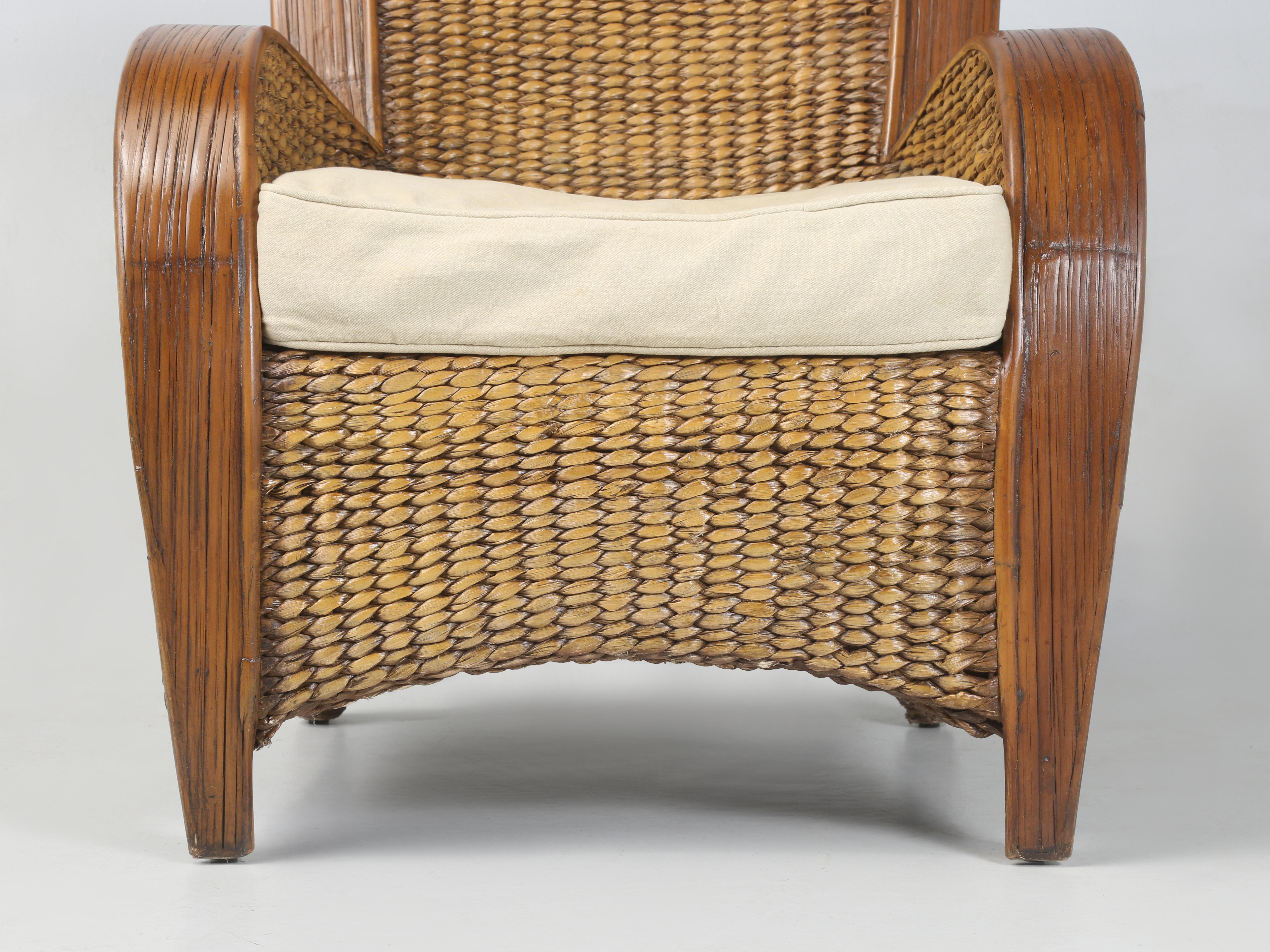 Fauteuil simple en gazon dans le style du début des années 1900 et très confortable en vente 6