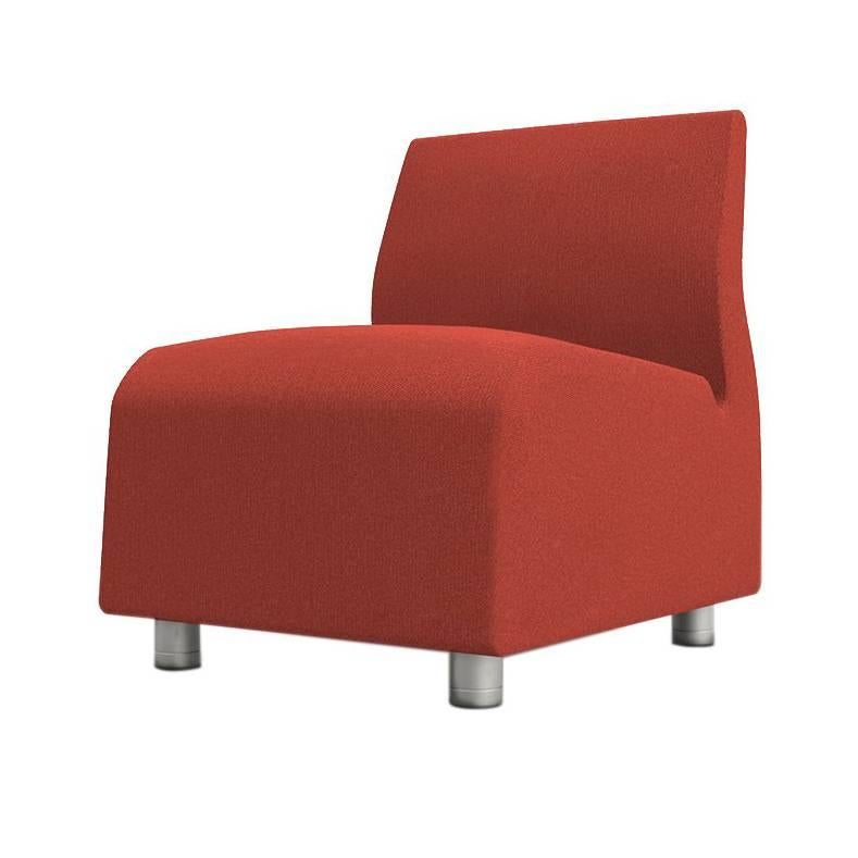 Single Seat Conversation Upholstered Red Sofa Satyendra Pakhale, 21st Century For Sale