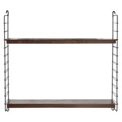 Single Section Tomado Style Industrial Wall Mounted Brown & Black Shelving Unit