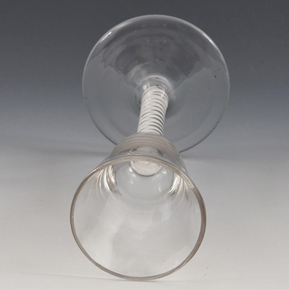 English Single Series Opaque Twist Wine Glass, c1760 For Sale