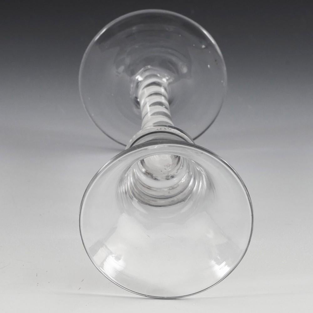 British Single Series Opauqe Twist Wine Glass c1760 For Sale