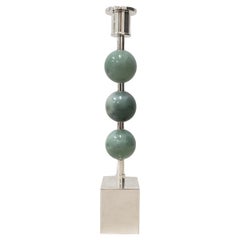 Bougeoir simple Sigurd Persson en métal argenté & Stone Candleholder