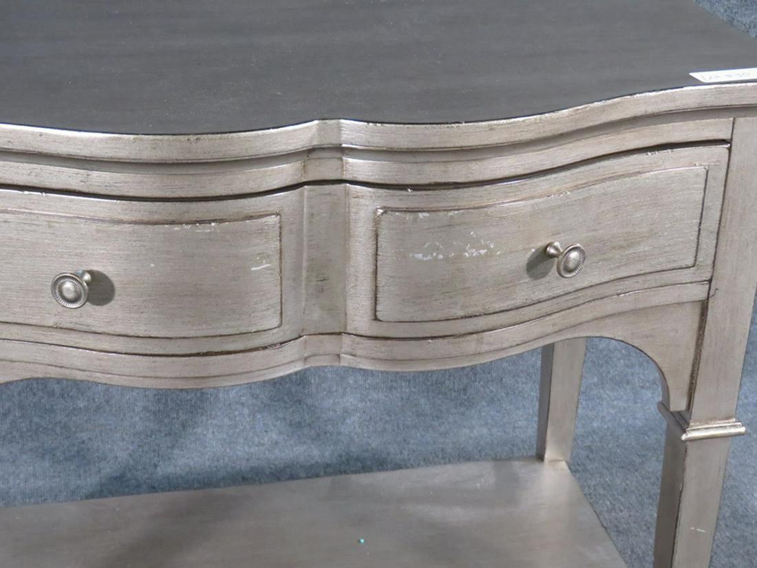 Hardwood Single Silver Leaf French Louis XV Style Nightstand Night Table