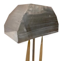 Lampada da tavolo singola placcata in argento