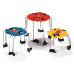 Tavolino da caffè triplo alto XL a misura singola in blu di Gaetano Pesce