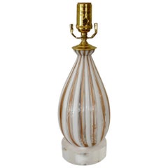 Single Small Striped Murano Glass Lamp by Dino Martens
