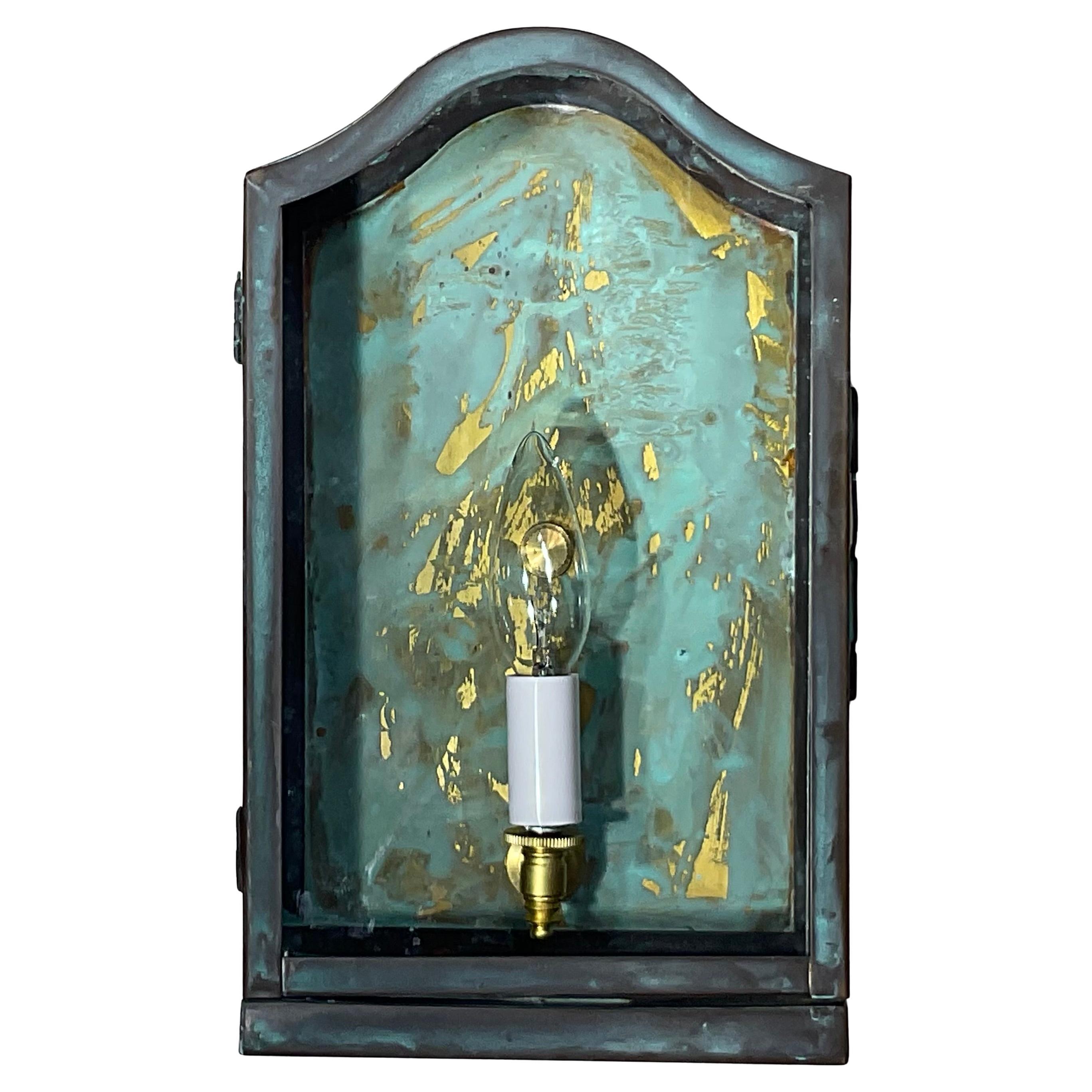 Petite lanterne murale vintage en laiton 7 x 3 x 12 cm de haut