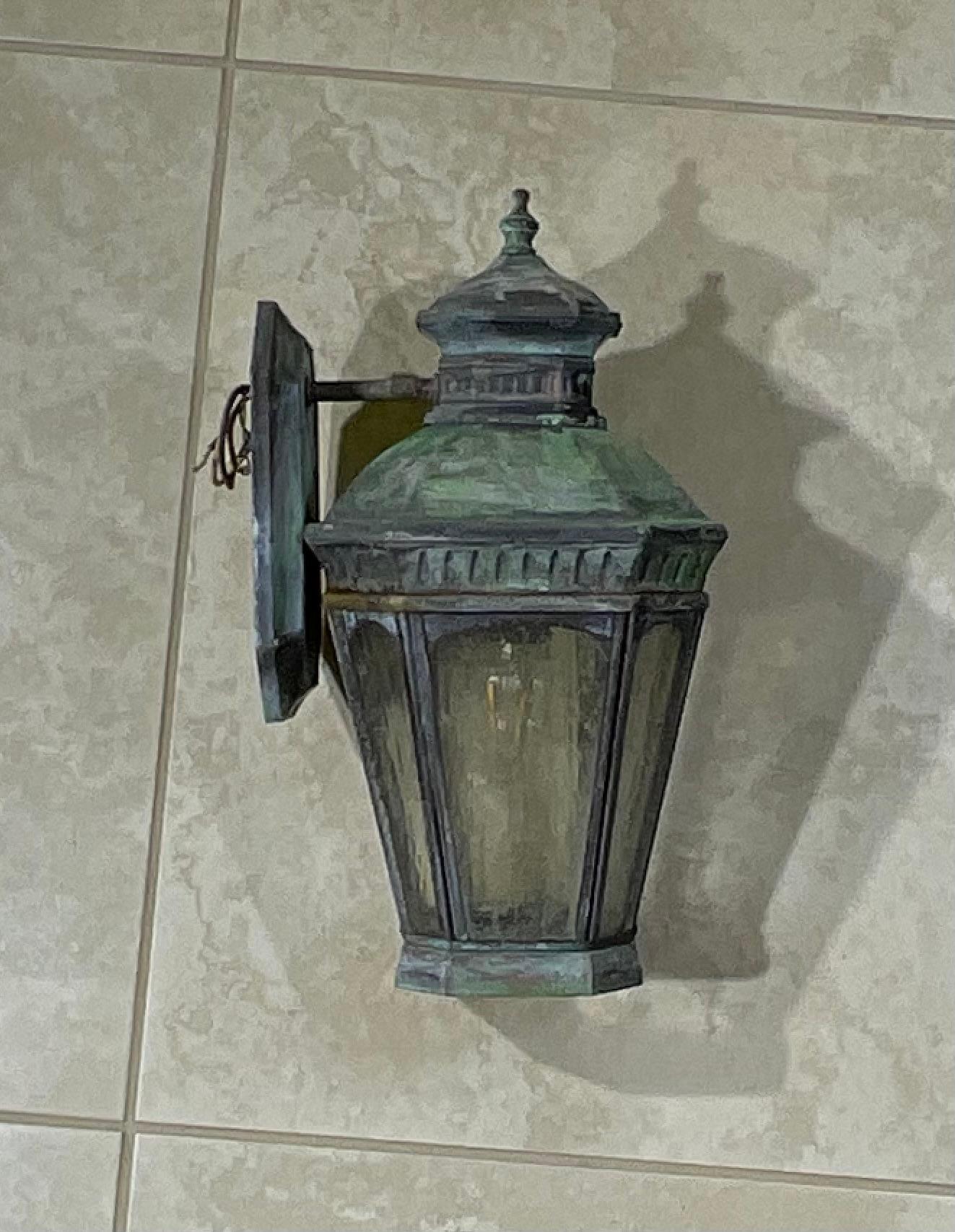 20th Century Single Small Vintage Handcrafted Wall-Mounted Brass Lantern For Sale