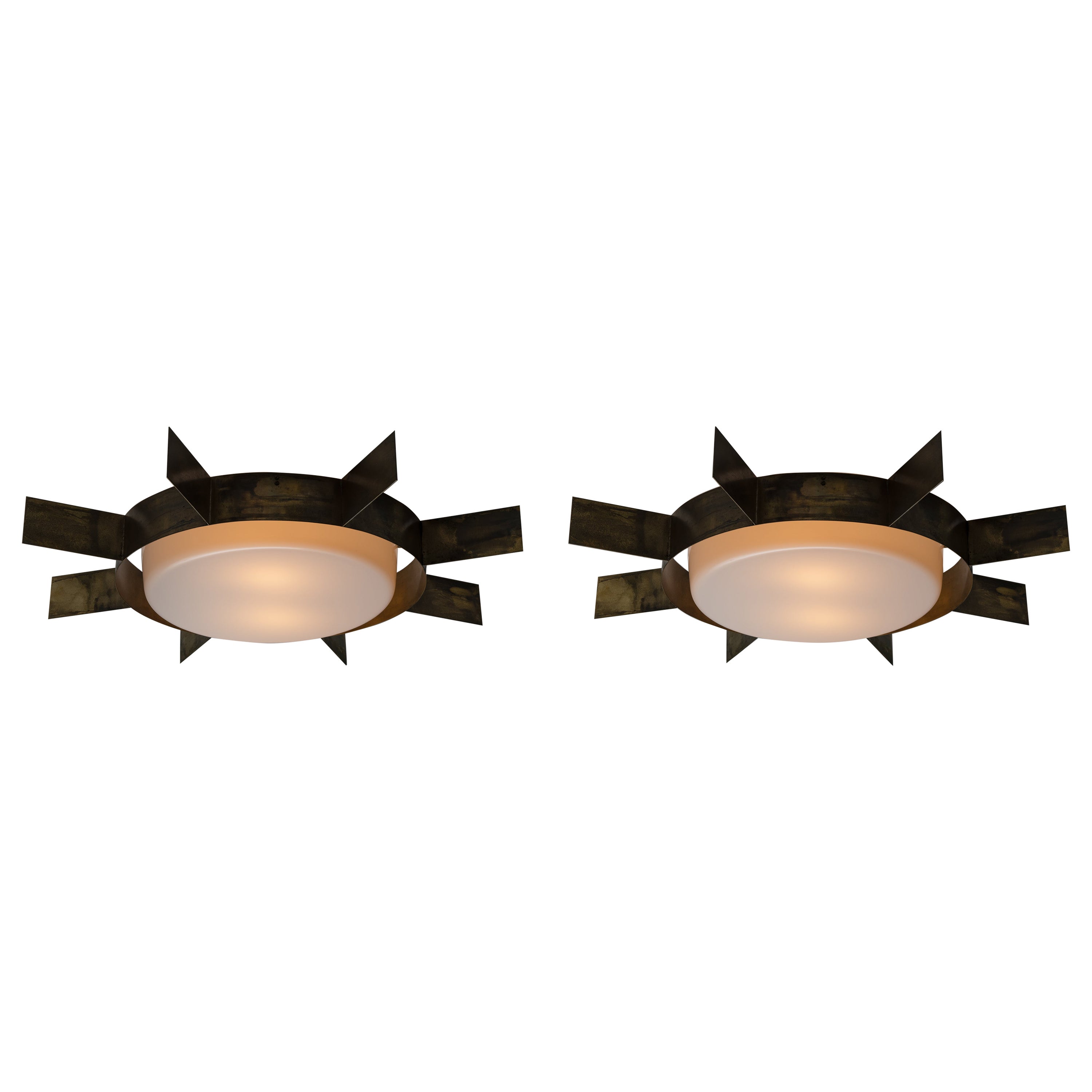 Mid-Century Modern Single 'Sole' Flush Mount by Gio Ponti for Arredoluce