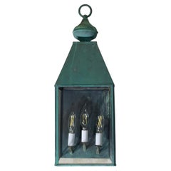 Single Solid Brass Vintage Wall Lantern 21”H x 7”.5W x 8”D
