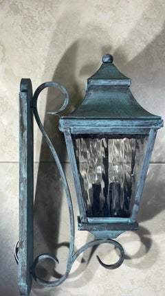 Single solid Quality Brass Wall  Hanging Lantern  25” high x 9”.5 w x 13” d