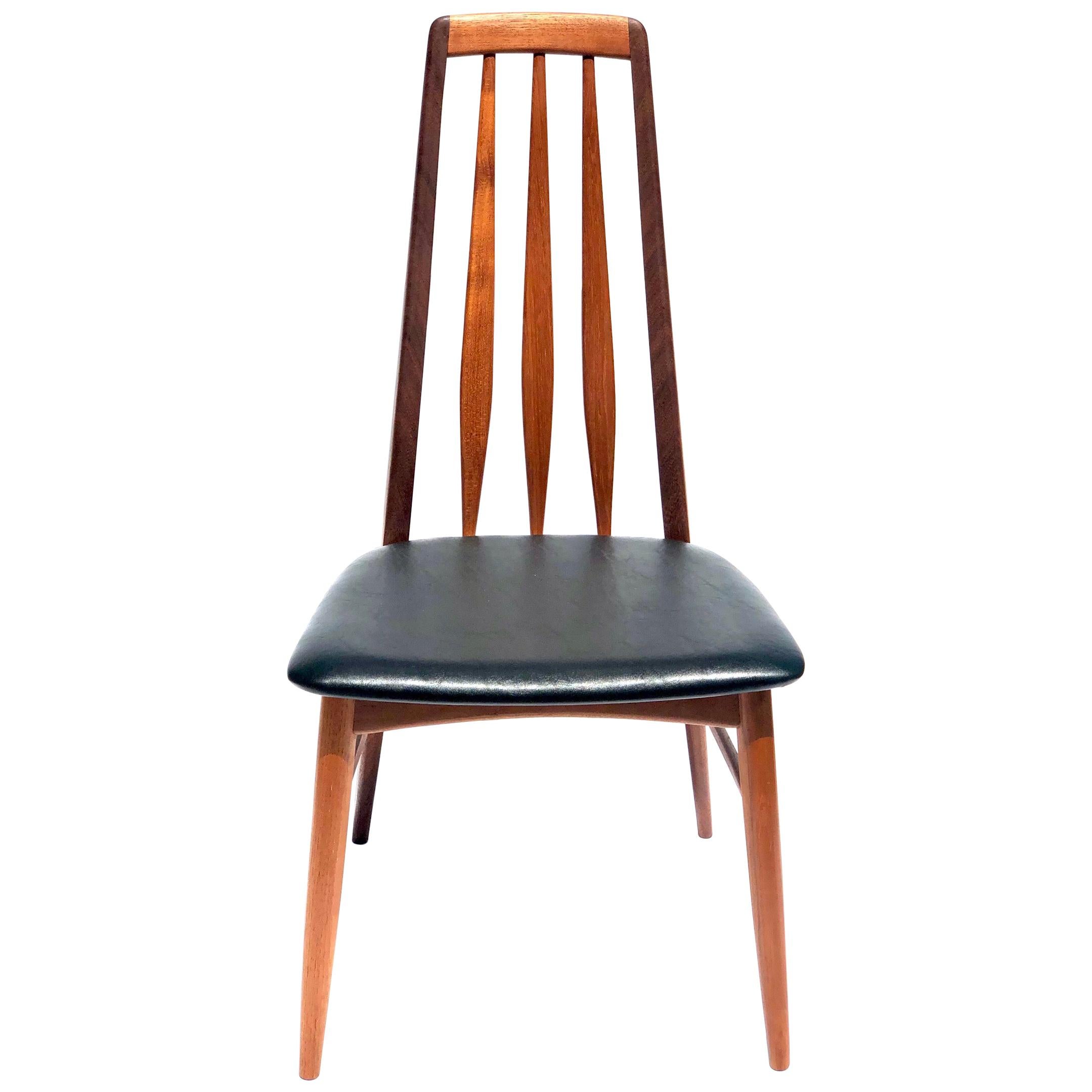 Single Solid Teak Danish Modern Niels Koefoed Desk Eva Chair
