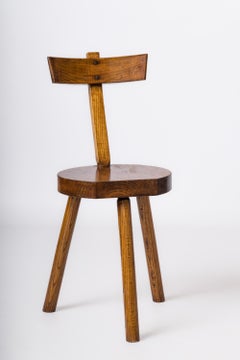 Sedia a treppiede singola in Oak tinto nello stile di Olavi Hanninen - Francia, anni '50