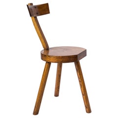 Sedia a treppiede singola in Oak tinto nello stile di Olavi Hanninen - Francia, anni '50