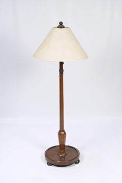 Art Deco Floor Lamp by Jules Leleu, Wood Inlays, France, Circa 1920
