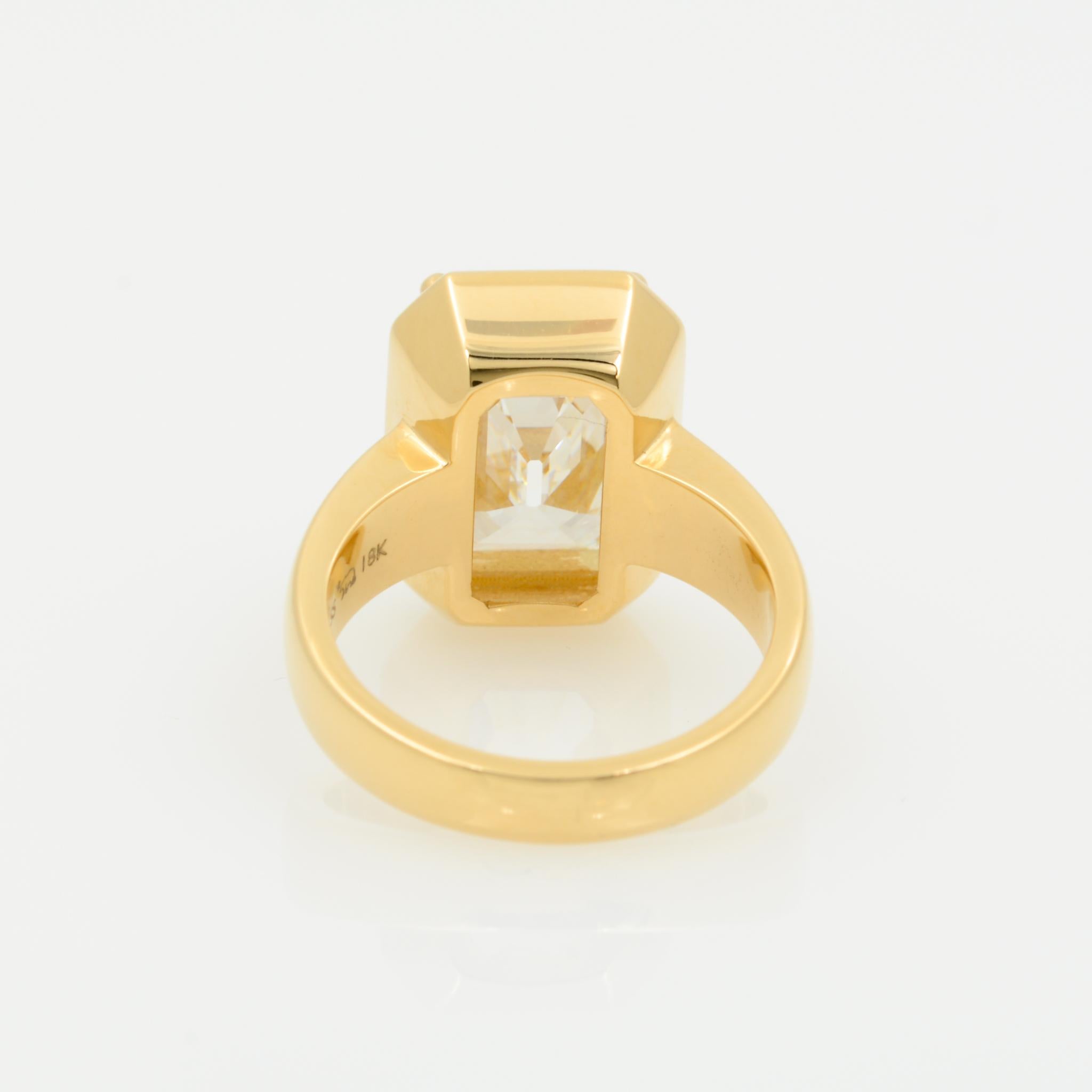 Single Stone 18 Karat Yellow Gold Emerald Cut Diamond Cori Ring 1