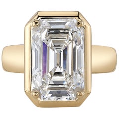 Single Stone 18 Karat Yellow Gold Emerald Cut Diamond Cori Ring