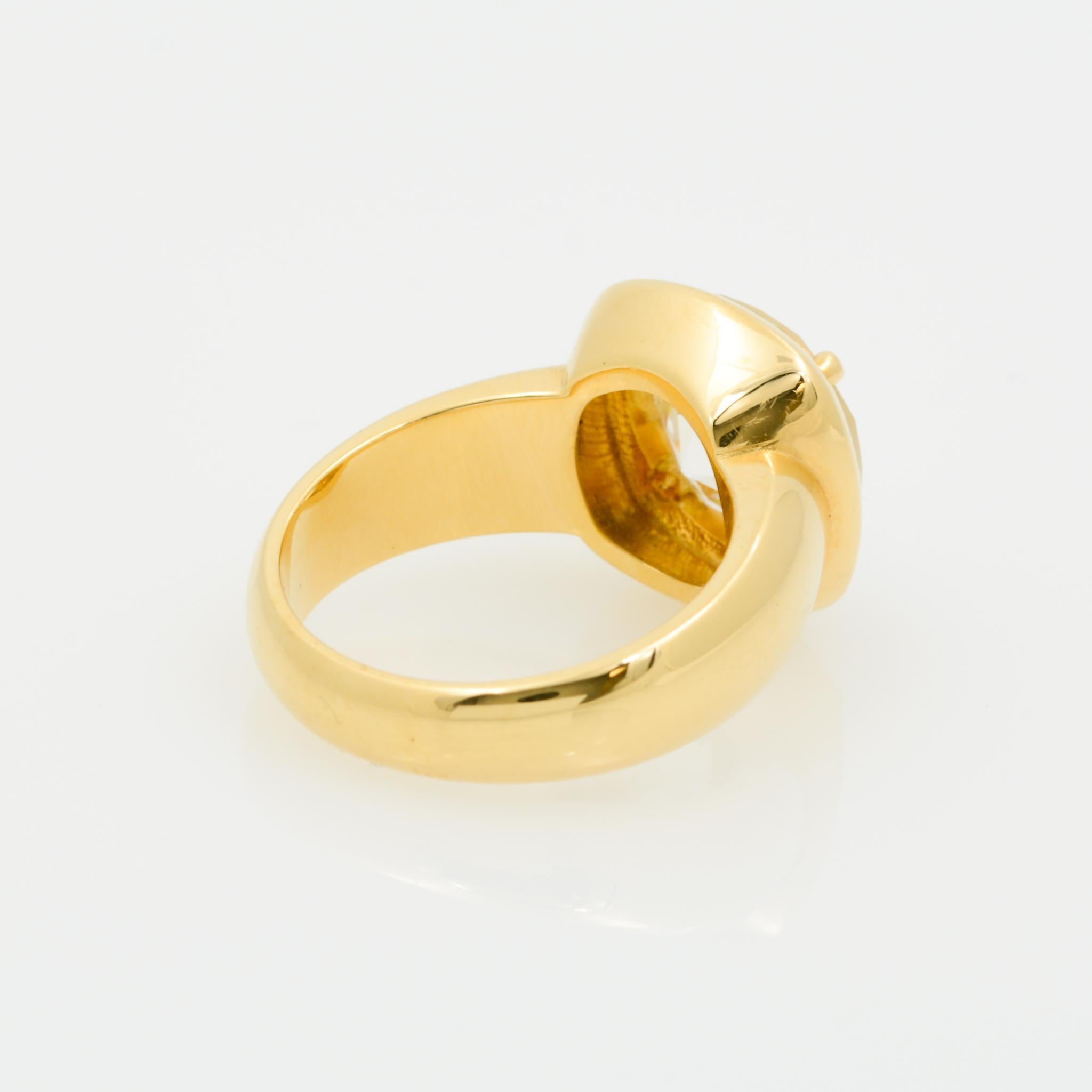 Single Stone 18 Karat Yellow Gold Old European Cut Diamond Cori Ring In New Condition In Dallas, TX